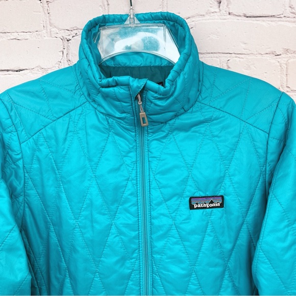 Patagonia Nano Puff Primaloft Diamond Quilted Full-Zip Jacket Turquoise Sz S/M - Picture 2 of 15